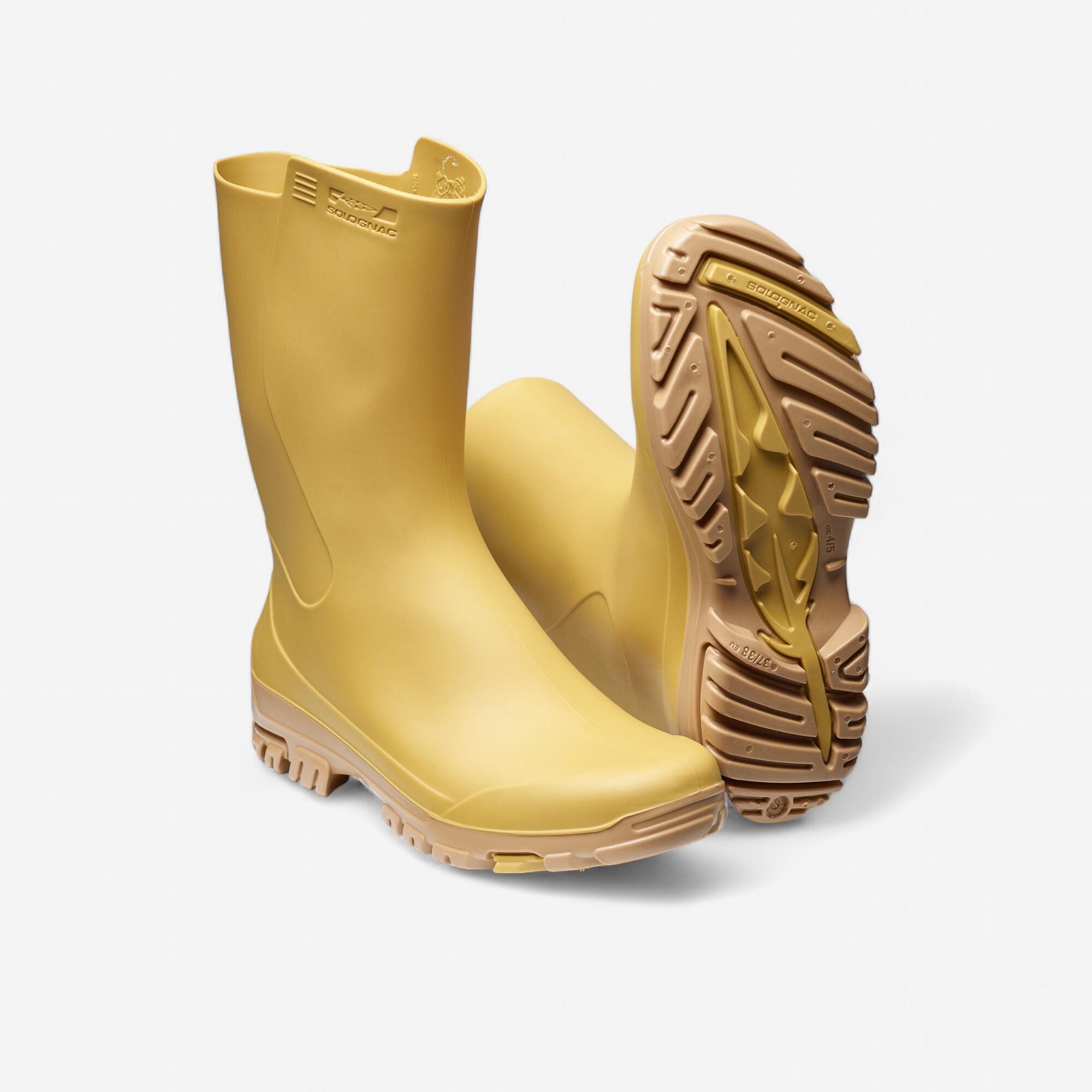 Solognac - Bottes De Pluie Femme 100 Jaune - Bottes ; Botillons - Chasse Et Tir Sportif - Beige-jaune - 35/38 - Decathlon