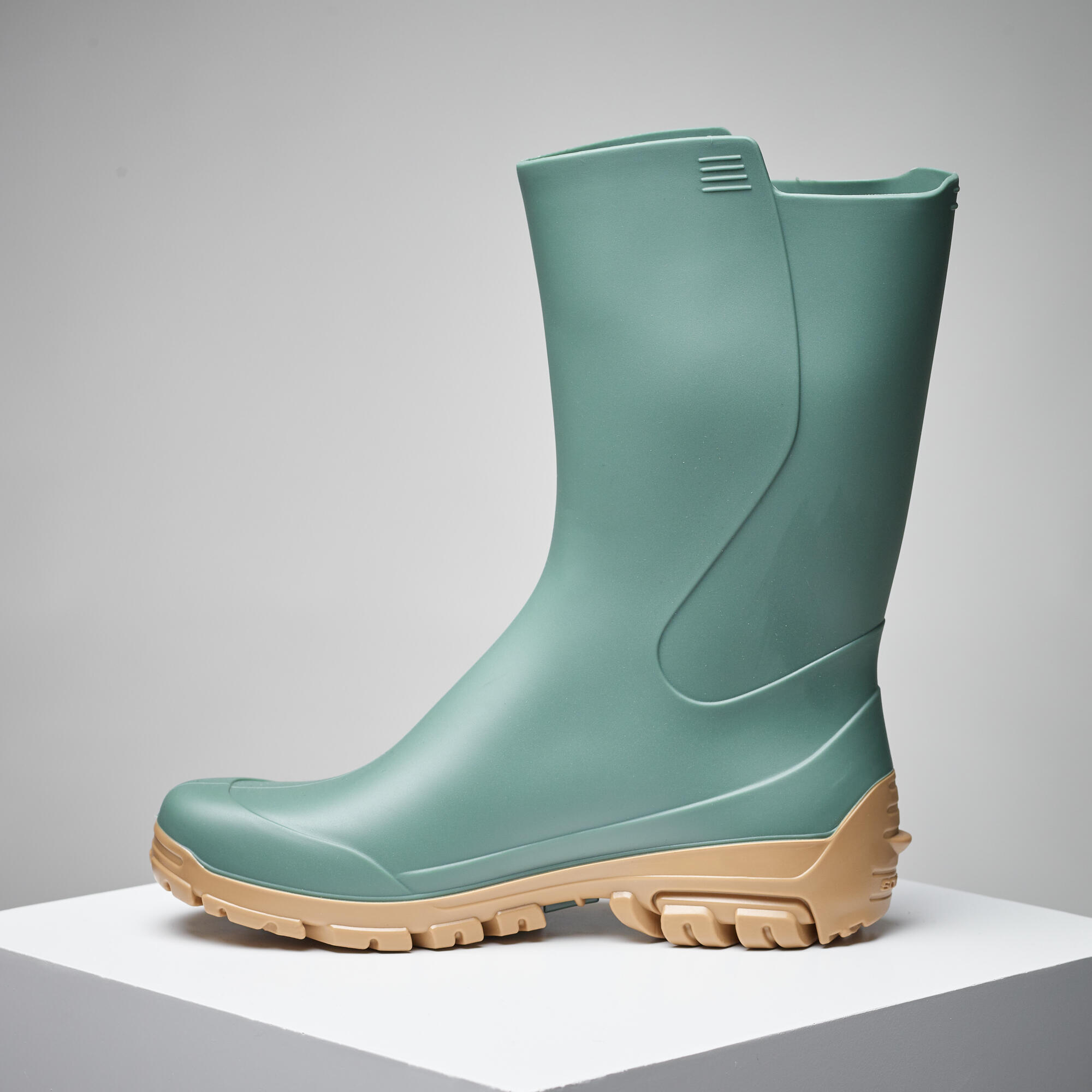 Botas de agua Mujer Katiuskas Solognac 100 Ligeras Pvc Verde