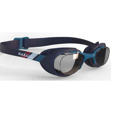 Swimming Goggles - Xbase Print L - Clear Lenses - Navy Blue / Red