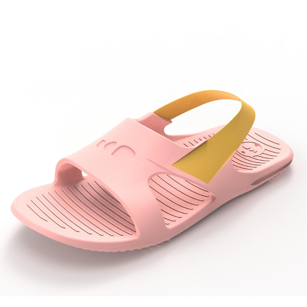 Chaussure Sandale Piscine Enfant SLAP 100 BASIC Corail pastel fluo