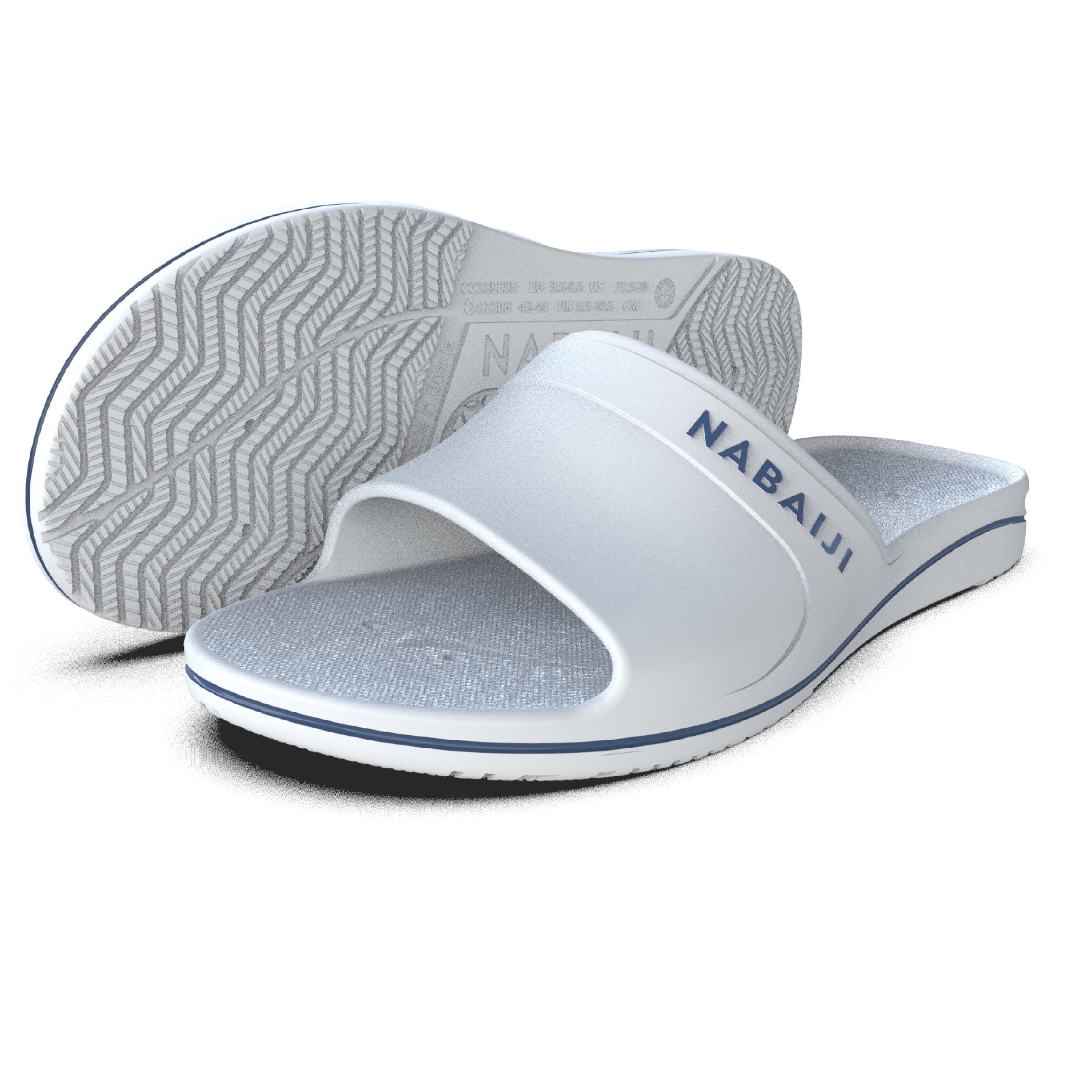 SANDALE CLAQUETTE PISCINE HOMME 100 PLUS BLANCHE Decathlon