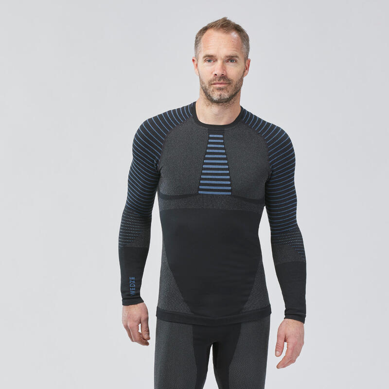 Sous-vêtement thermique de ski Homme seamless BL 900 haut - Bleu / Gris