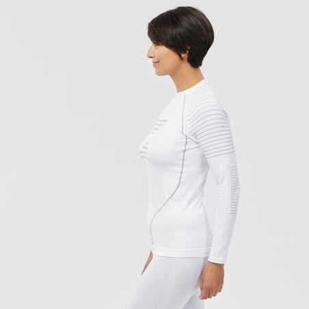 Women's Warm, Comfortable Seamless Thermal Skiing Base Layer Top BL900 - White