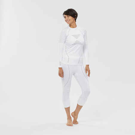 Women's Warm, Comfortable Seamless Thermal Skiing Base Layer Top BL900 - White