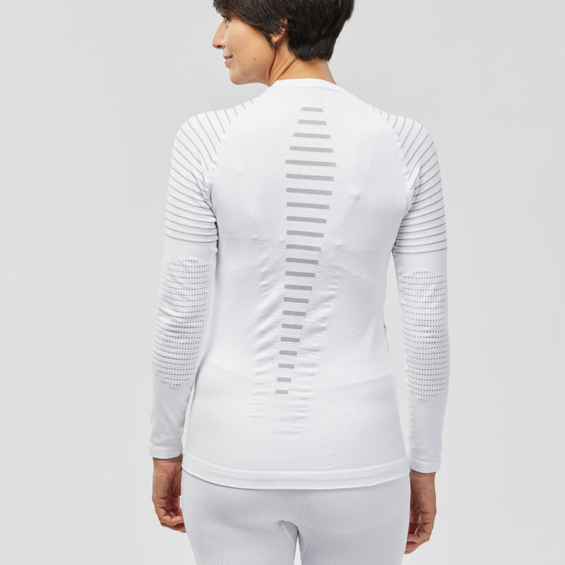Camiseta térmica manga larga de senderismo para Mujer Wedze SKI500 blanco -  Decathlon
