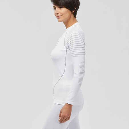 Women's Warm, Comfortable Seamless Thermal Skiing Base Layer Top BL900 - White