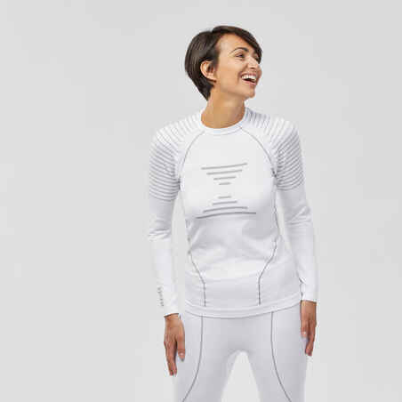 Women's Warm, Comfortable Seamless Thermal Skiing Base Layer Top BL900 - White