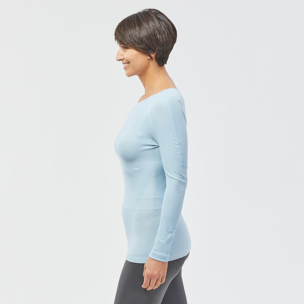 Women's ski base layer  BL 980 seamless ultra-breathable top – blue