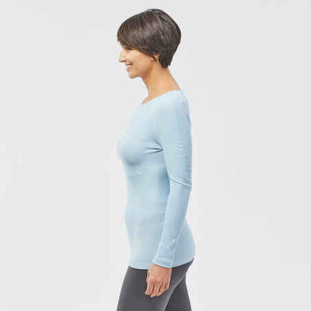 Women's ski base layer  BL 980 seamless ultra-breathable top – blue