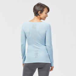 Women's ski base layer  BL 980 seamless ultra-breathable top – blue