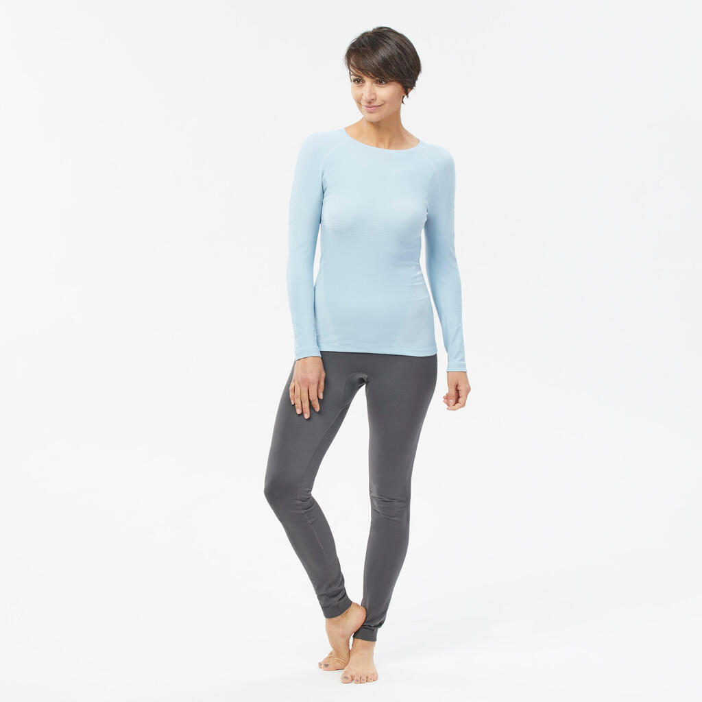 Women's ski base layer  BL 980 seamless ultra-breathable top – blue