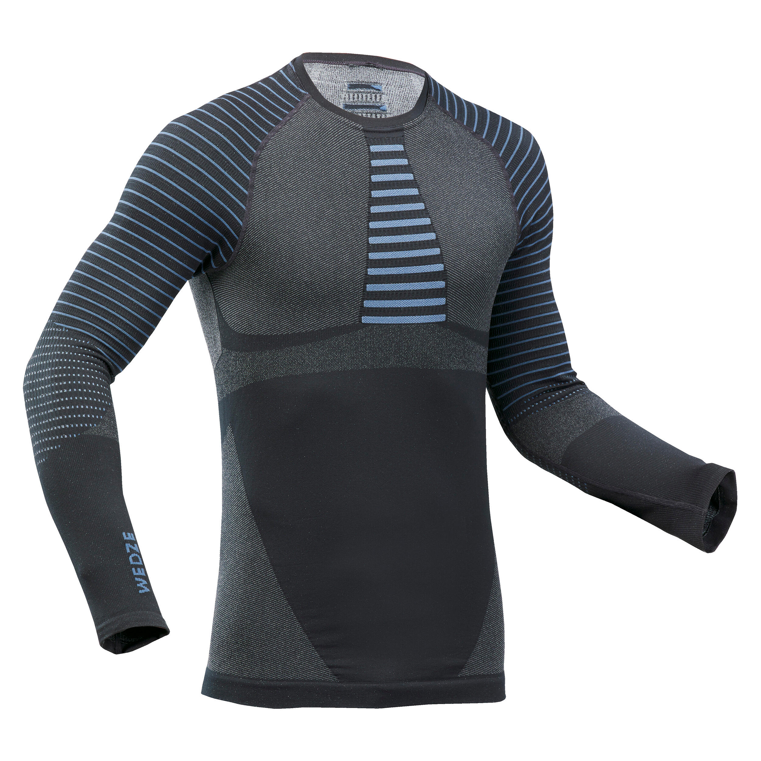 Men's Seamless Ski Base Layer Top Bl 980 Blue/grey Sportaiger shop