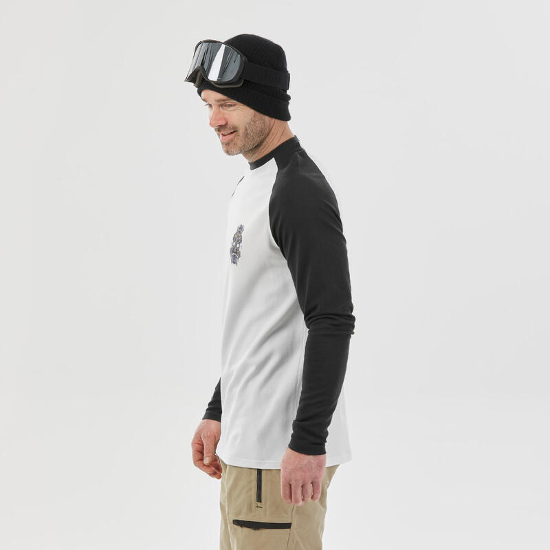 Sous-vêtement de ski homme - BL 590 Brokovich laine mérinos haut - noir blanc