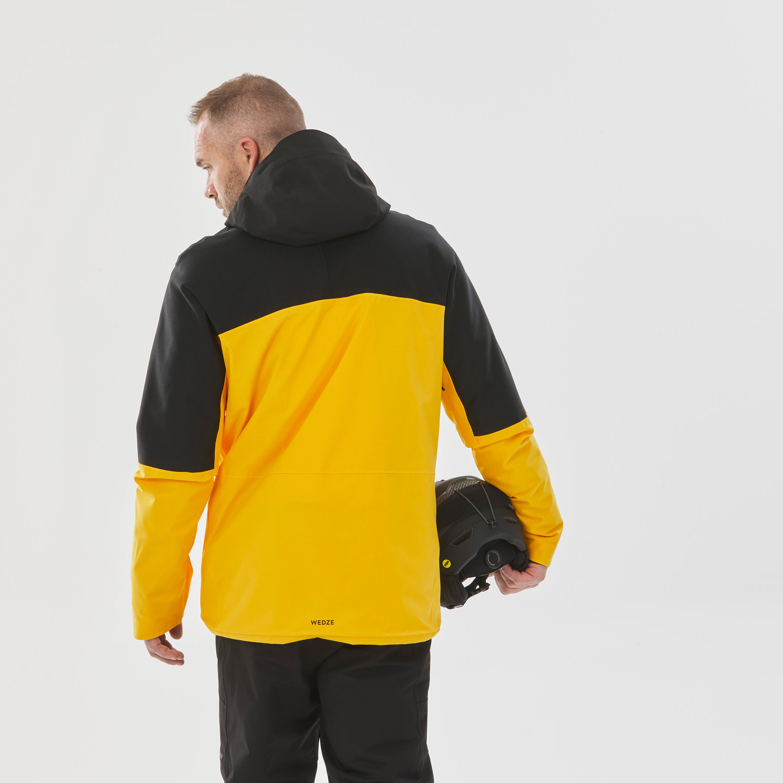 Men's Ski Jacket - 500 SPORT yellow and black