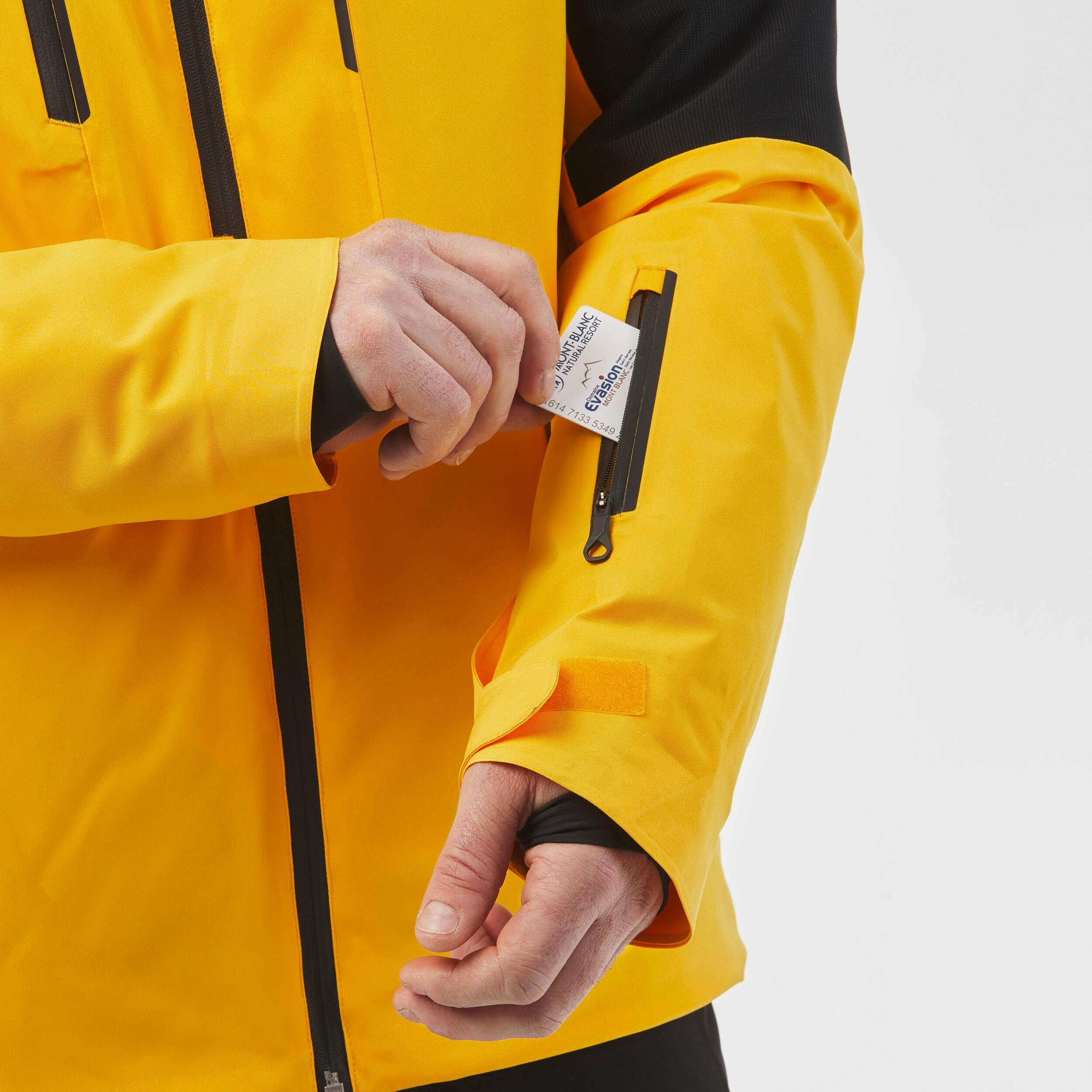 Men's Ski Jacket - 500 SPORT yellow and black