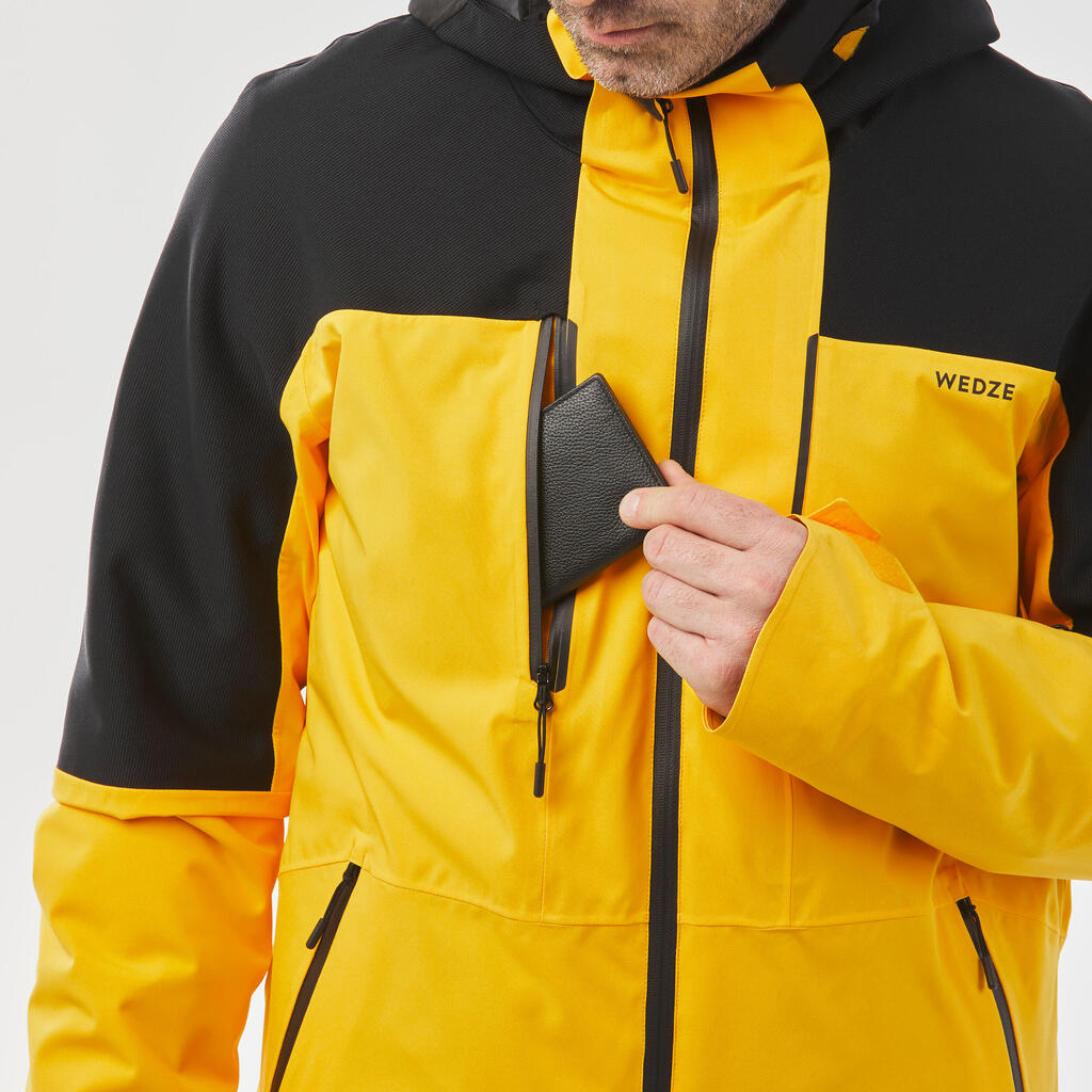 Men’s Ski Jacket - 500 SPORT - Yellow/Black