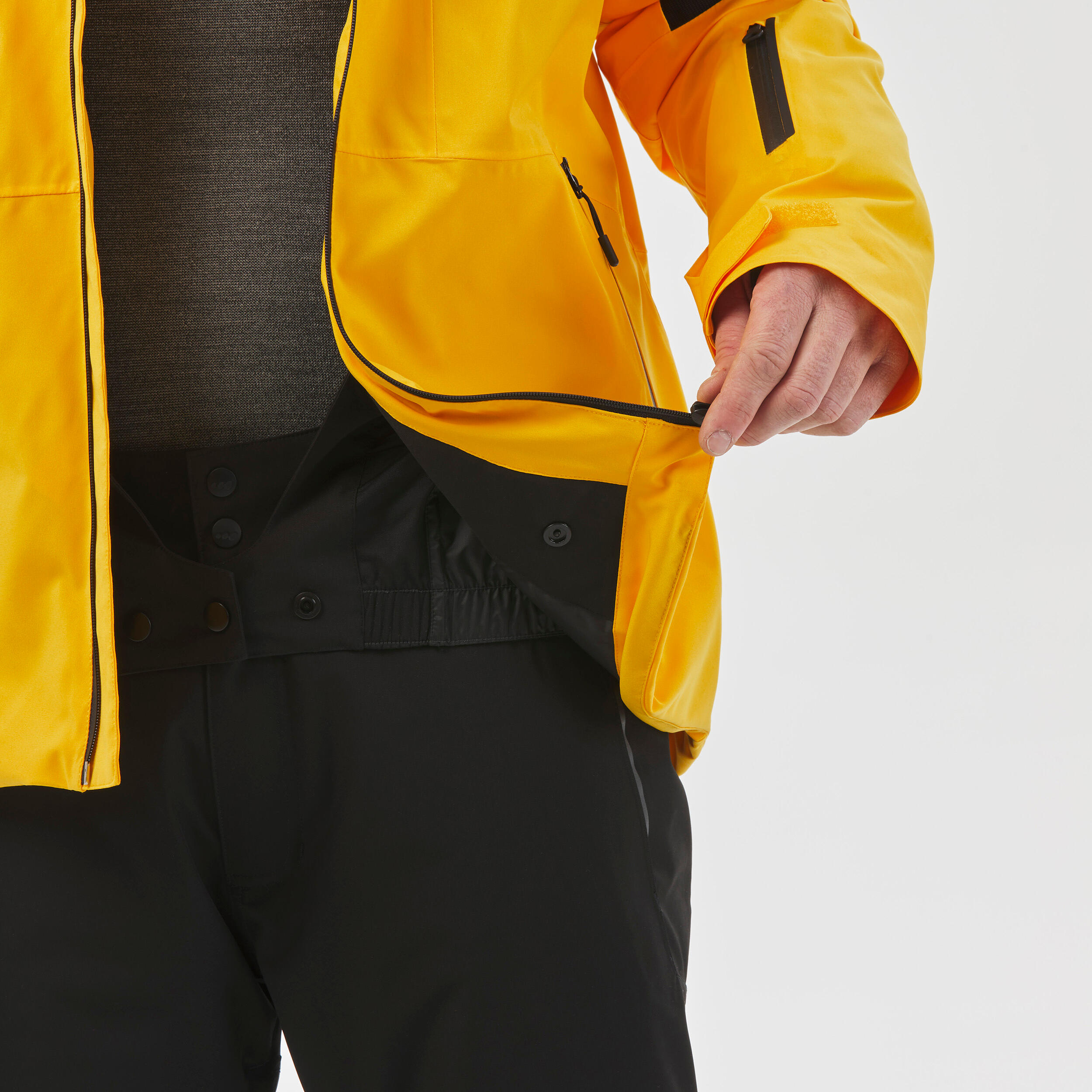 Men's Ski Jacket - 500 SPORT yellow and black