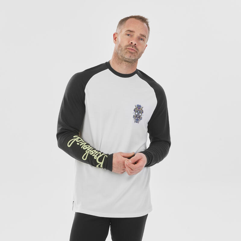 Camiseta térmica de esquí hombre - BL 590 Brokovich lana merina - negro blanco