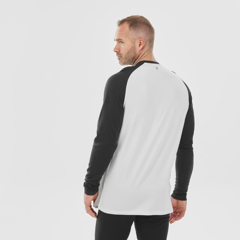 Camiseta térmica de esquí hombre - BL 590 Brokovich lana merina - negro blanco