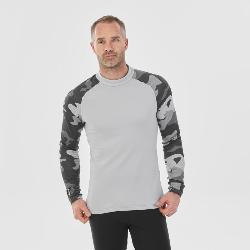 Camiseta térmica interior de esquí y nieve Hombre Wedze Ski 500 gris