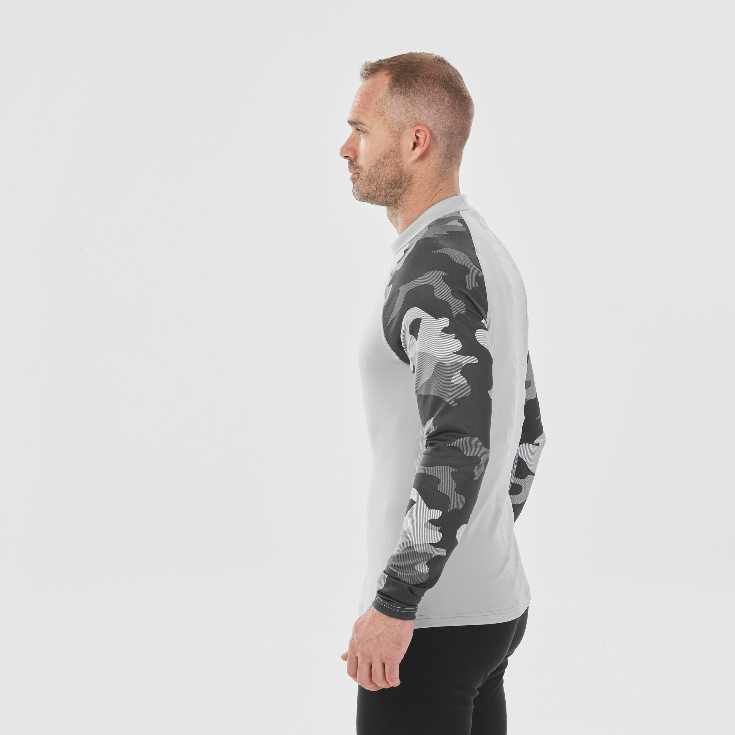 Men's Ski Base Layer Top - BL500 - Grey Camo 4/8