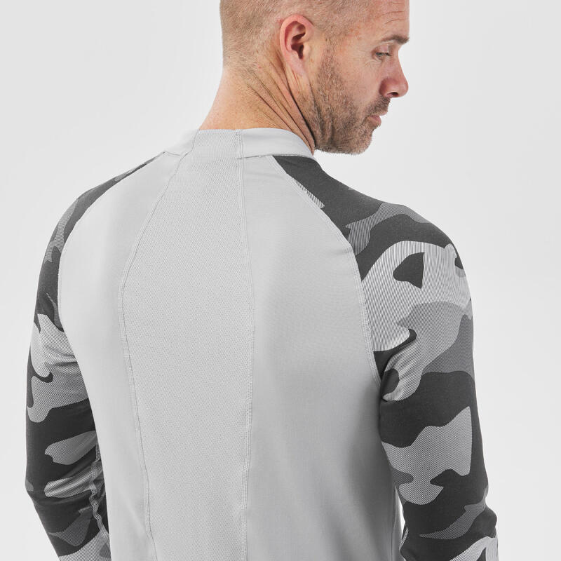Thermoshirt voor skiën heren BL500 grijs camouflage