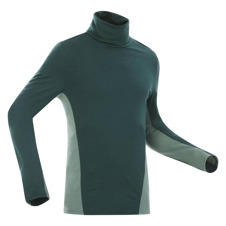 Men's Ski Base Layer - BL 900 Wool High Neck - Forest Green