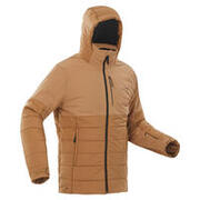 Men's Warm Mid-length Ski Jacket 100 - Brown