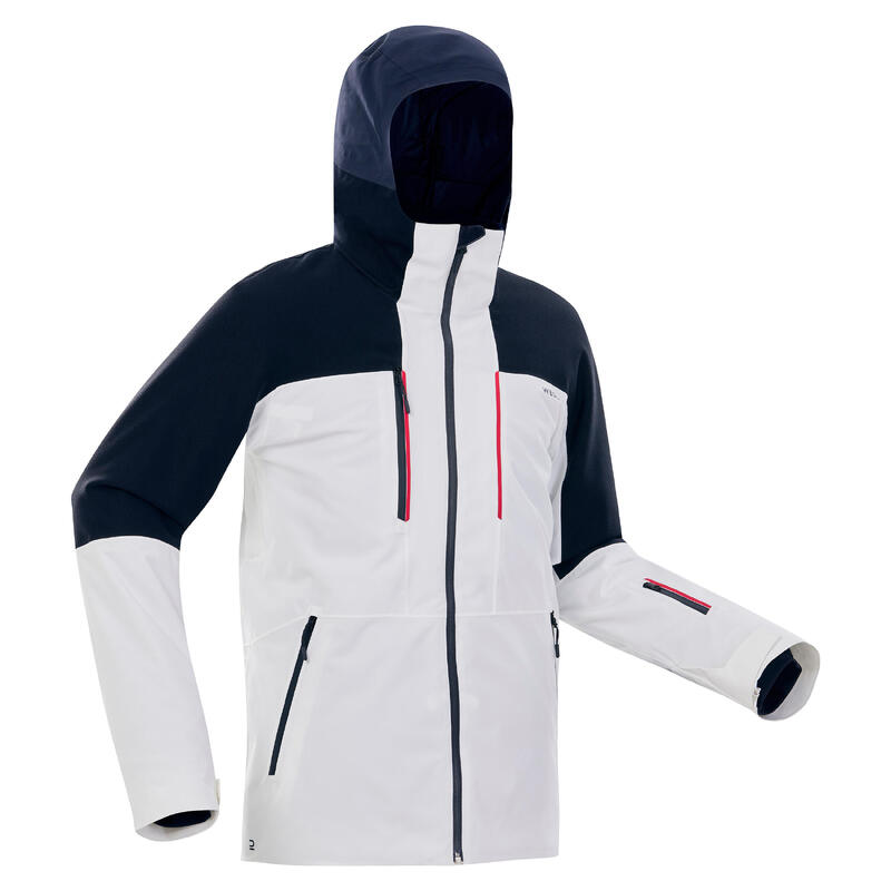 Ski-jas voor heren 500 Sport wit/marineblauw