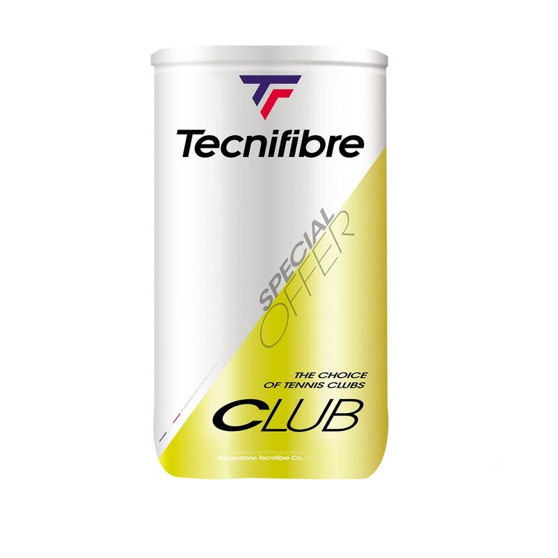 BALLES DE TENNIS TECNIFIBRE CLUB *4 BIPACK JAUNE POLYVALENTE