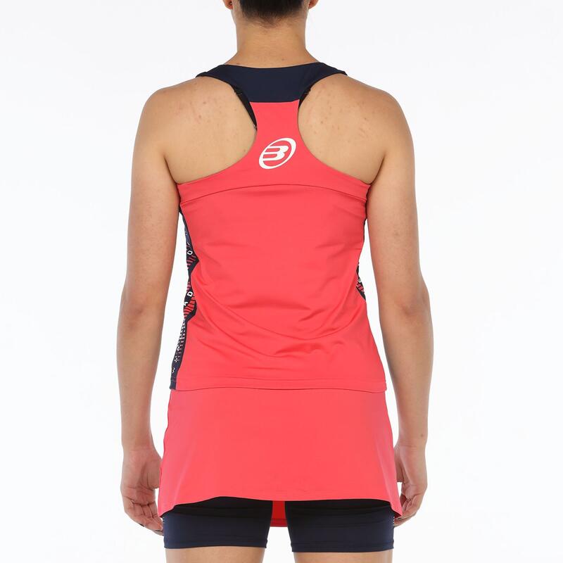 Camiseta de pádel transpirable con cuello redondo Mujer Ravolta roja