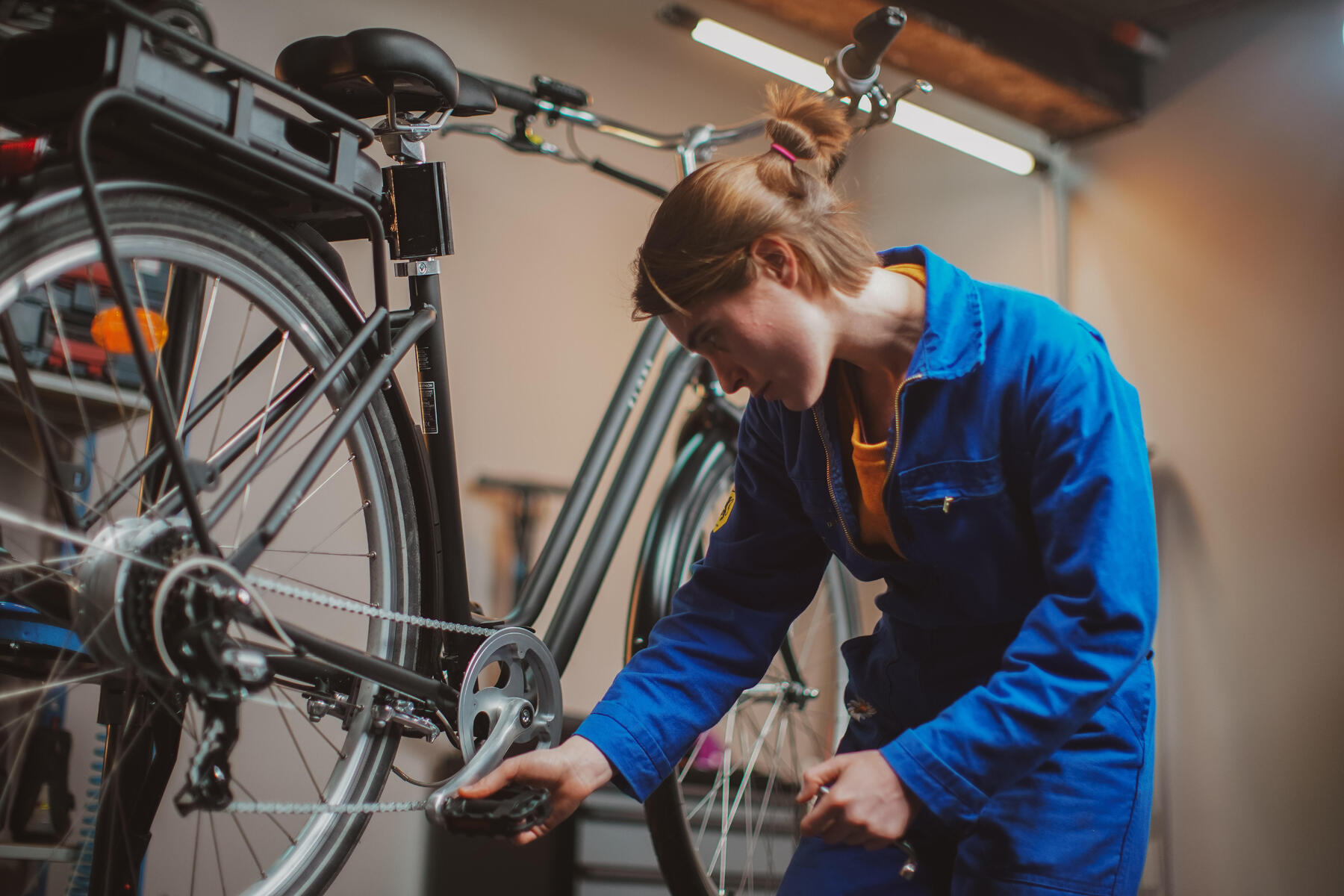 Checking a bike 