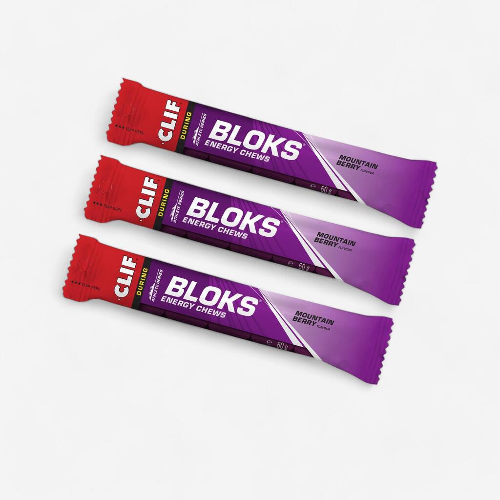 Energiniai batonėliai „Bloks“, 60 g x 3 vienetus, kalnų uogų