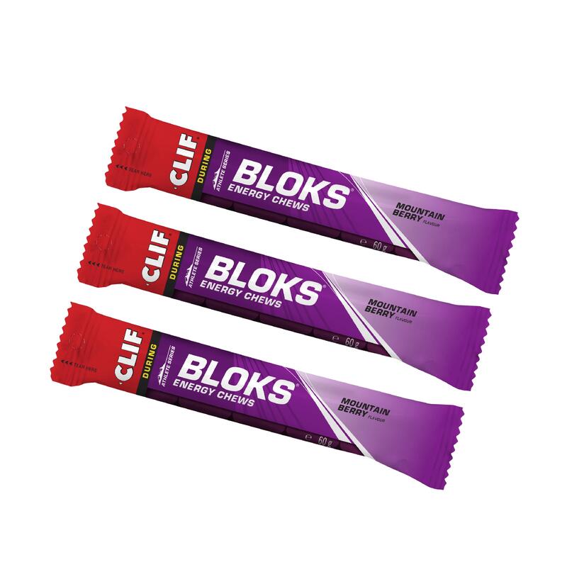 Gomma energetica CLIF BLOKS mountain berry 60g x3