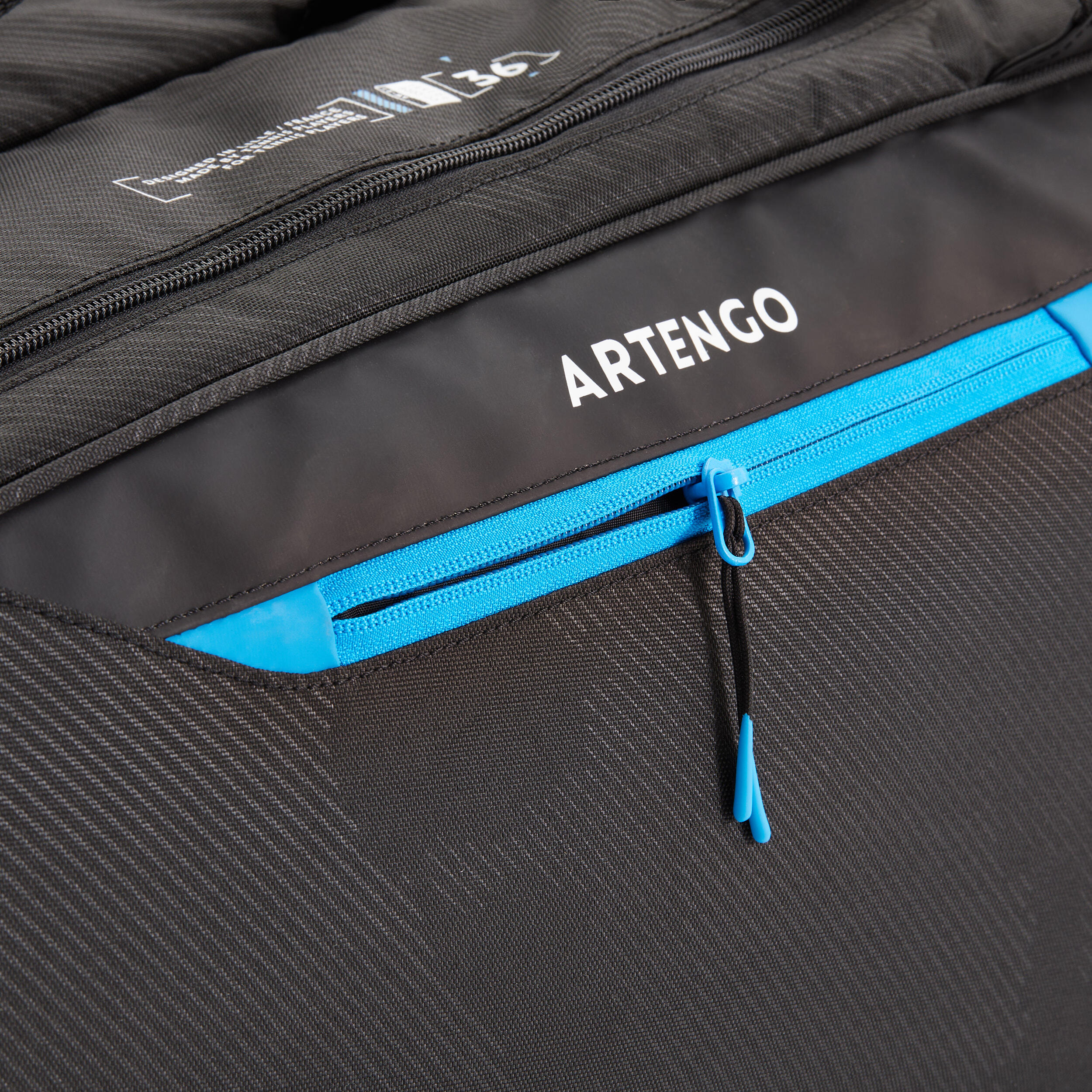 Tennis 9-Racket Bag - L Team Black/Blue - ARTENGO