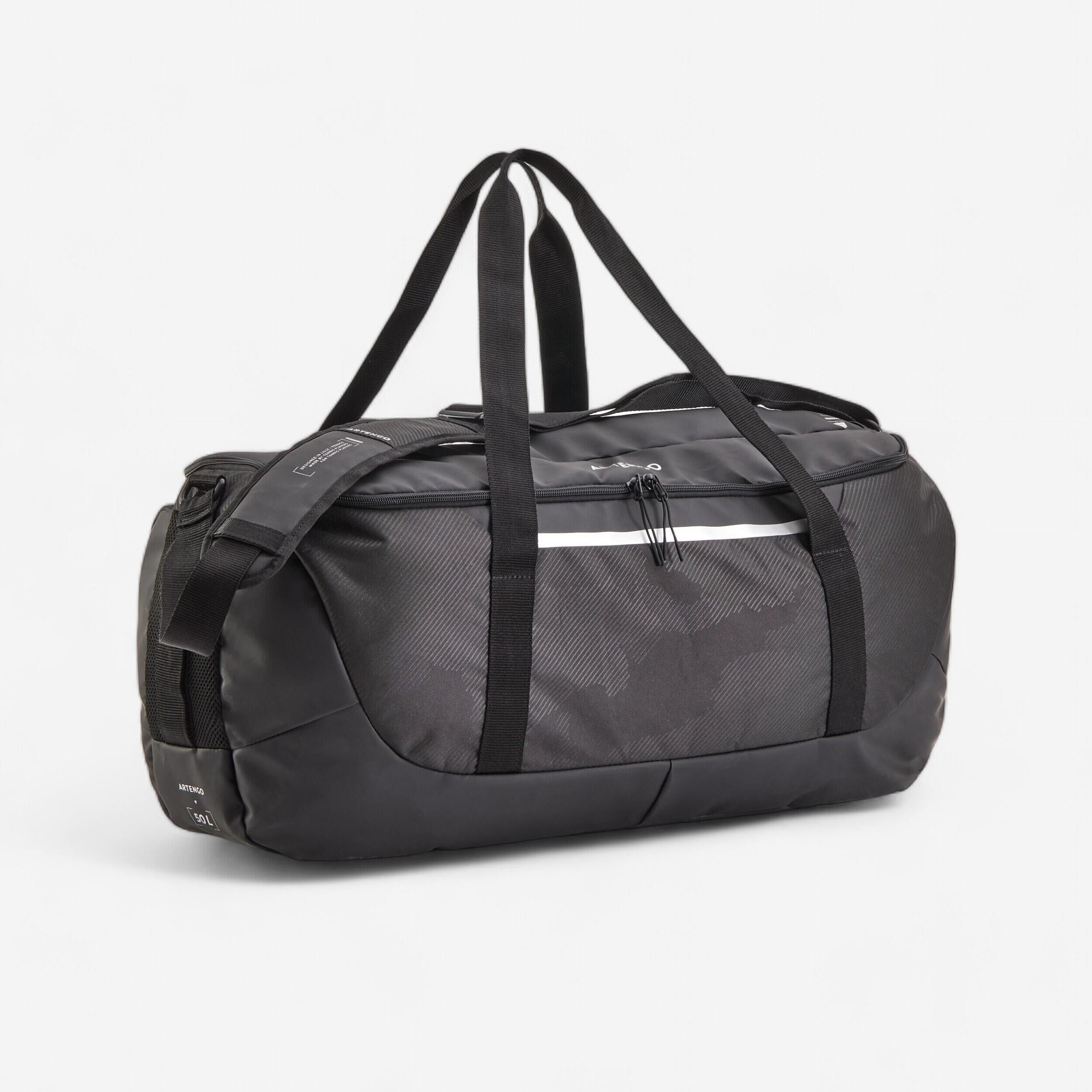 ARTENGO 9-Racket Tennis Bag L Team Duffle - Black/Grey