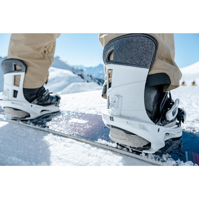 Erkek Freestyle / All Mountain Snowboard Bağlamaları - Beyaz - SNB 500