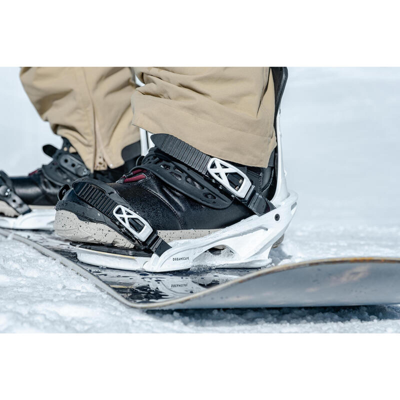 Snowboard All Mountain/Freestyle Bağlamaları - Beyaz - SNB 500
