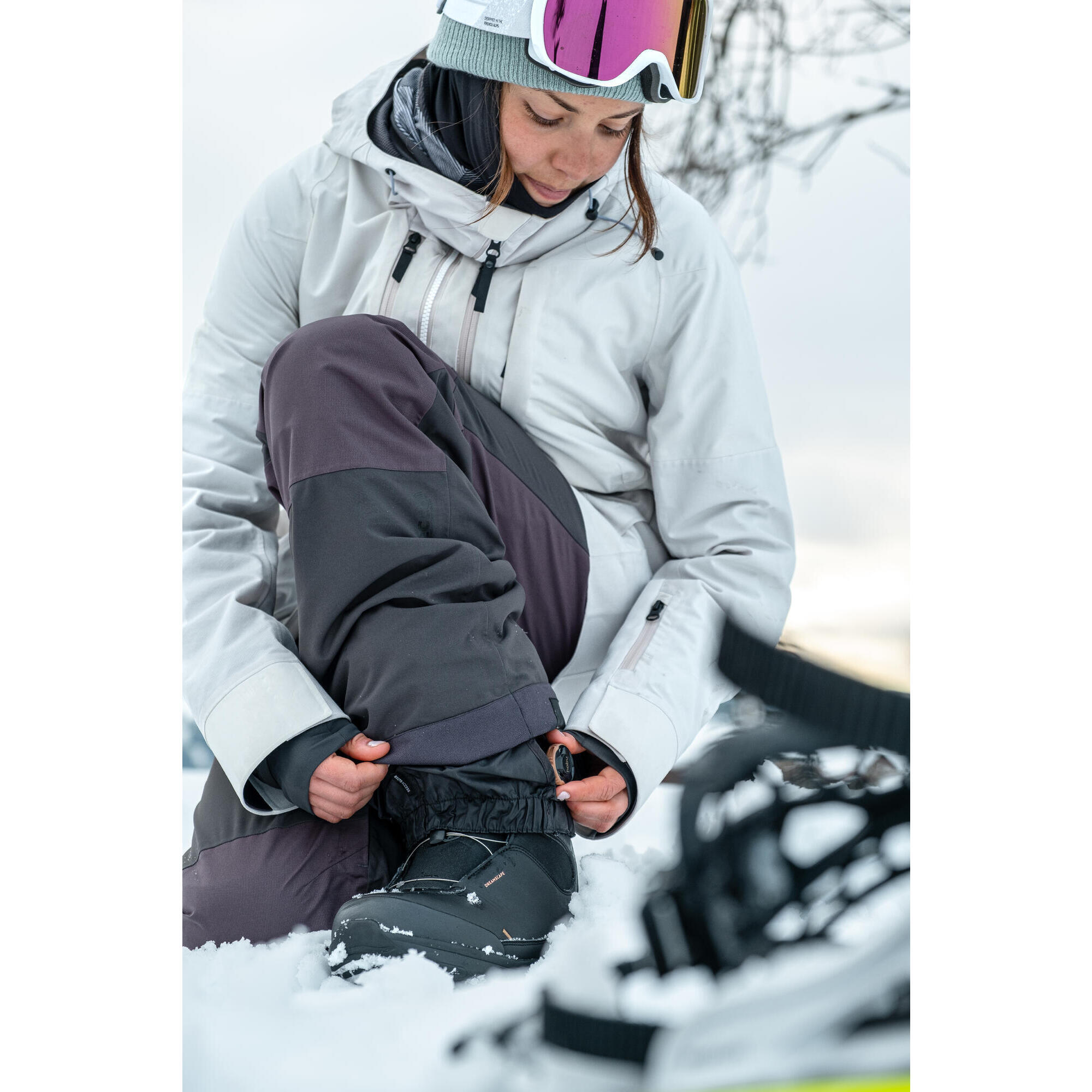 Scarponi da snowboard regolabili da donna, flex medio - Allroad 500 nero