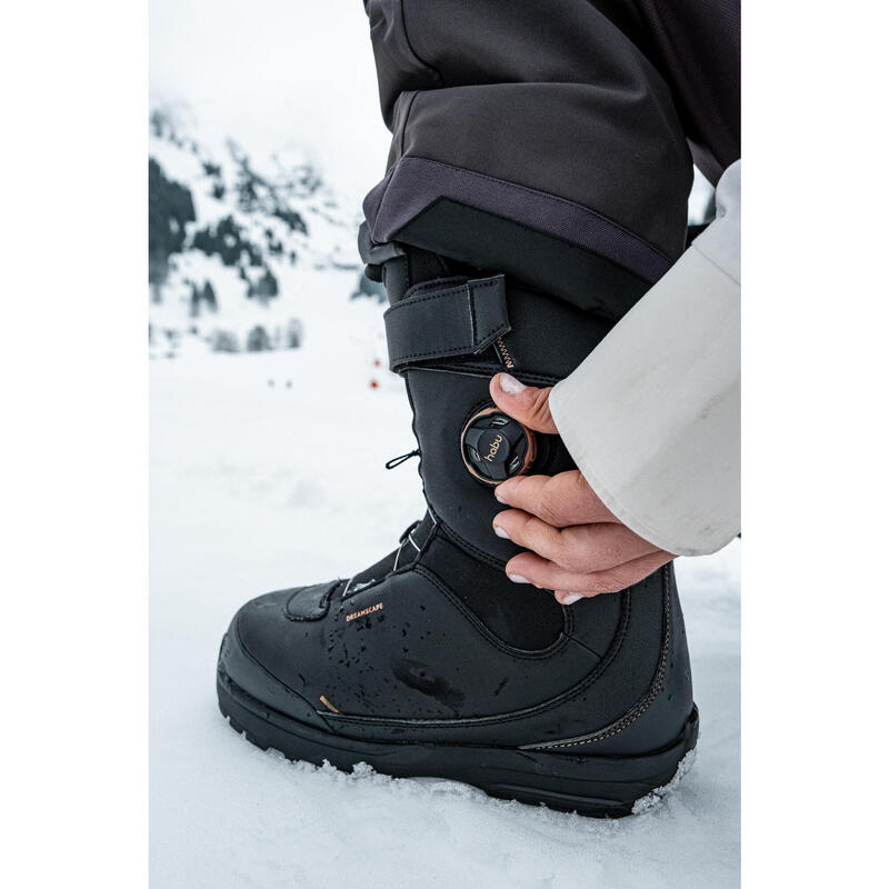 Boots snowboard ALLROAD 500 strângere cu rotiță, flex mediu Negru Damă