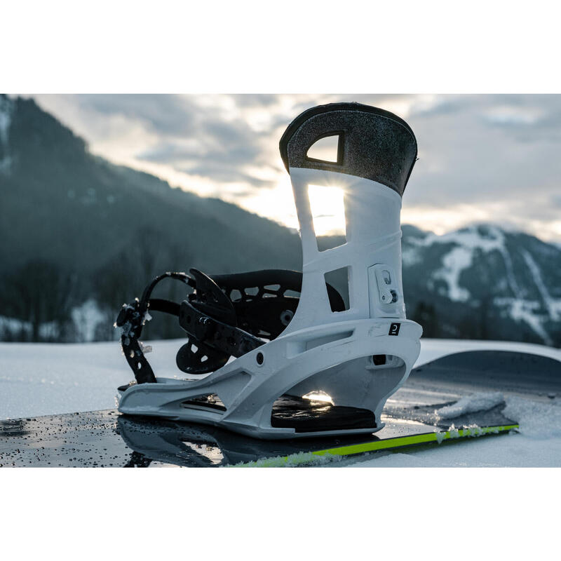 Erkek Freestyle / All Mountain Snowboard Bağlamaları - Beyaz - SNB 500