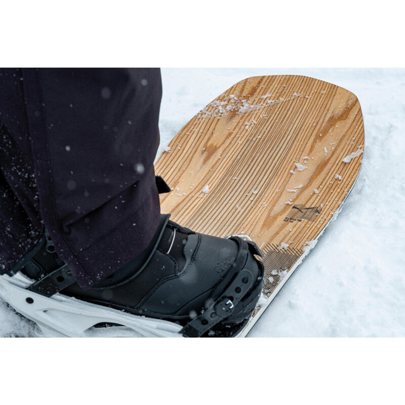 Botas de snowboard homem aperto botão rotativo, flex médio - ALLROAD 500 preto