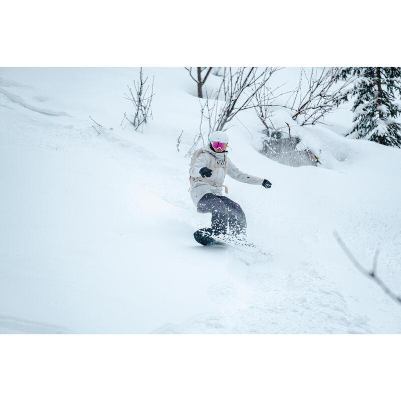Ski- en snowboardhelm voor volwassenen en kinderen H-FS 300 wit met spikkels