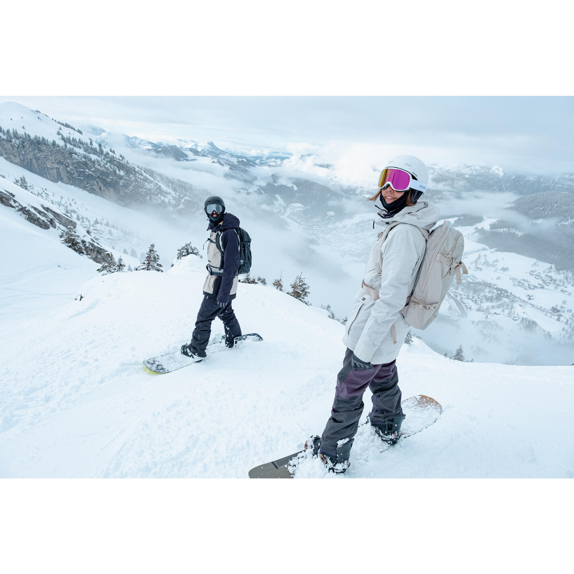 Scarponi da snowboard regolabili da donna, flex medio - Allroad 500 nero