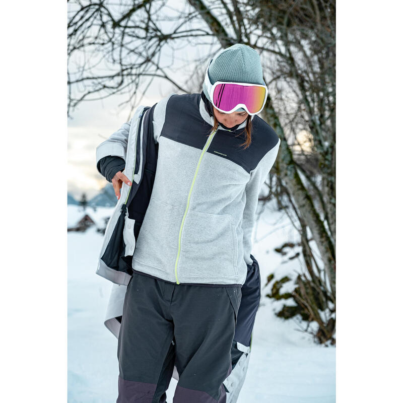 Veste snowboard femme résistante et 3 en 1 - SNB 900 Beige DREAMSCAPE