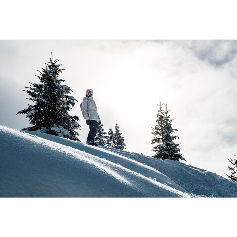 Casaco de snowboard resistente e 3 em 1 de mulher - SNB 900 Bege
