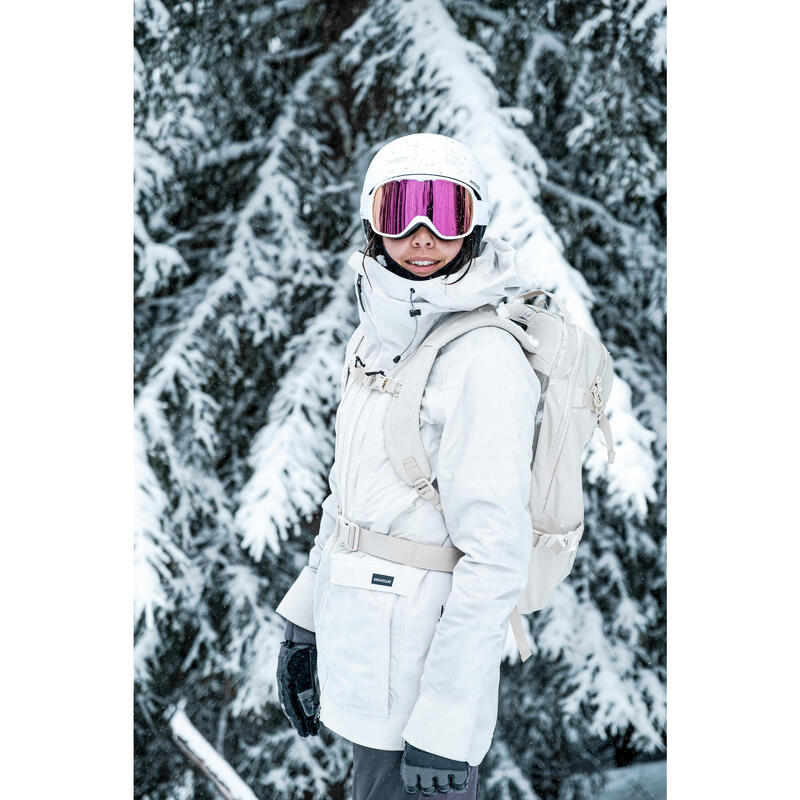 Stevige 3-in-1 snowboardjas voor dames SNB 900 beige