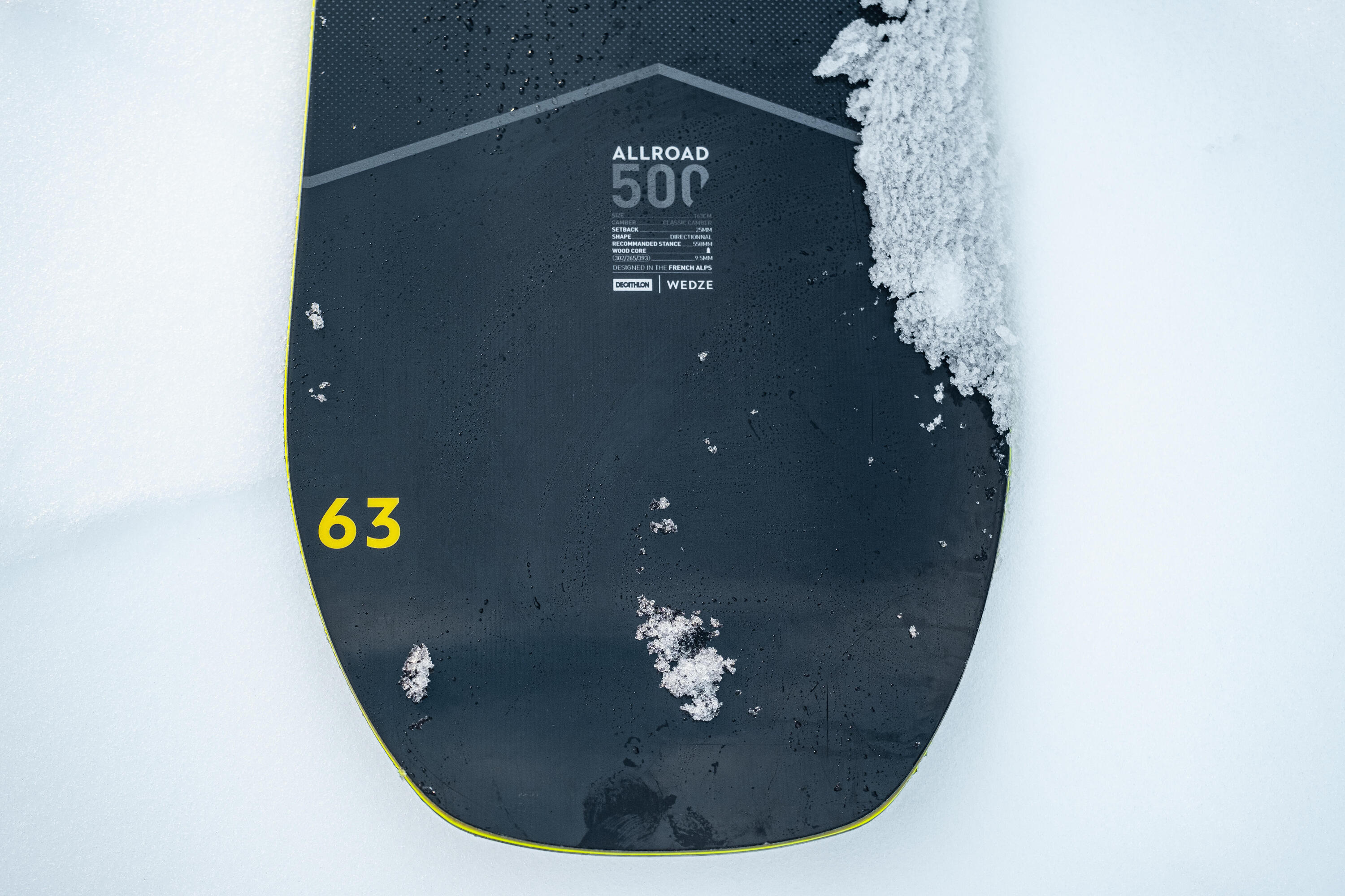 Men's Snowboard All Mountain Freeride -  ALL ROAD 500 Grey 3/13