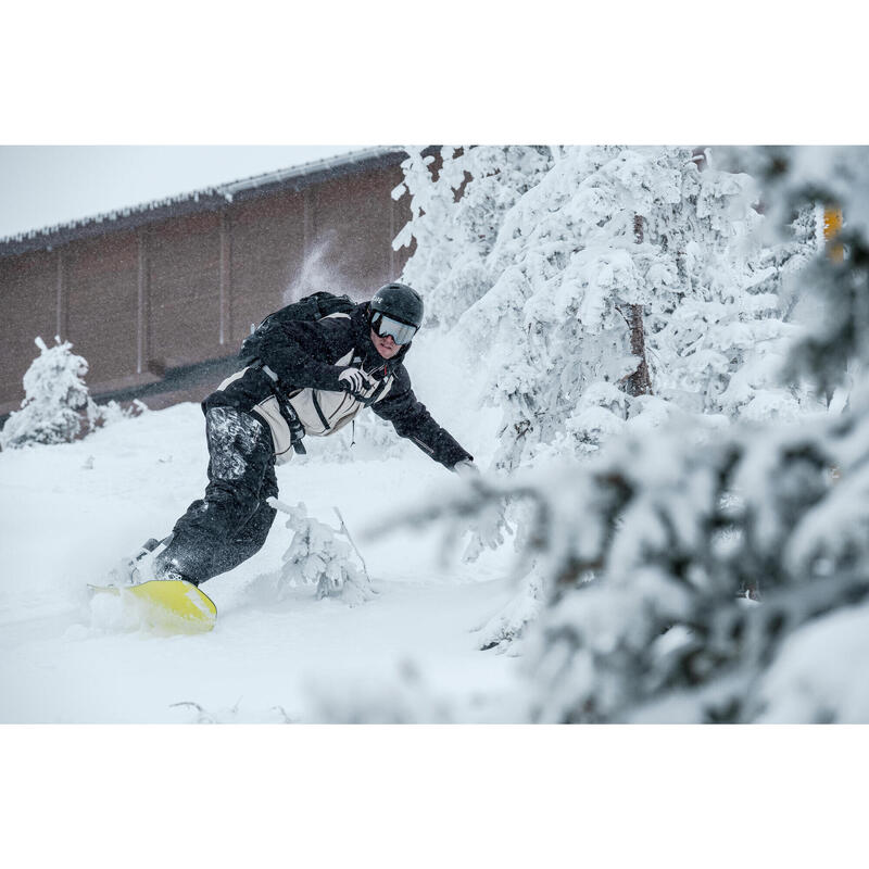 Botas de snowboard homem aperto botão rotativo, flex médio - ALLROAD 500 preto