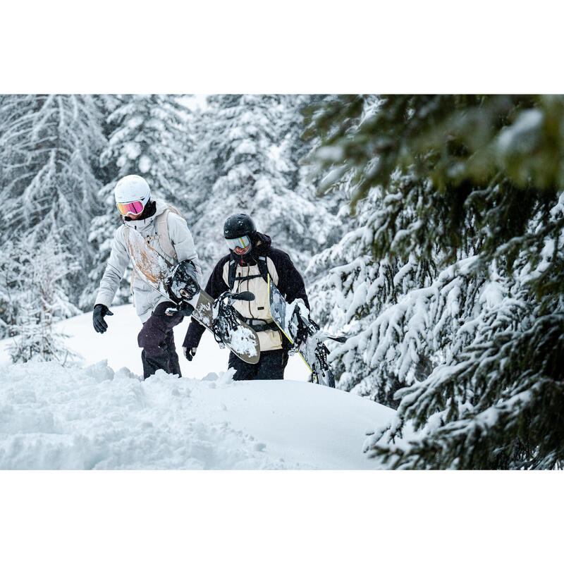 Veste de snowboard résistante et imperméable homme, SNB 900 UP beige et noir